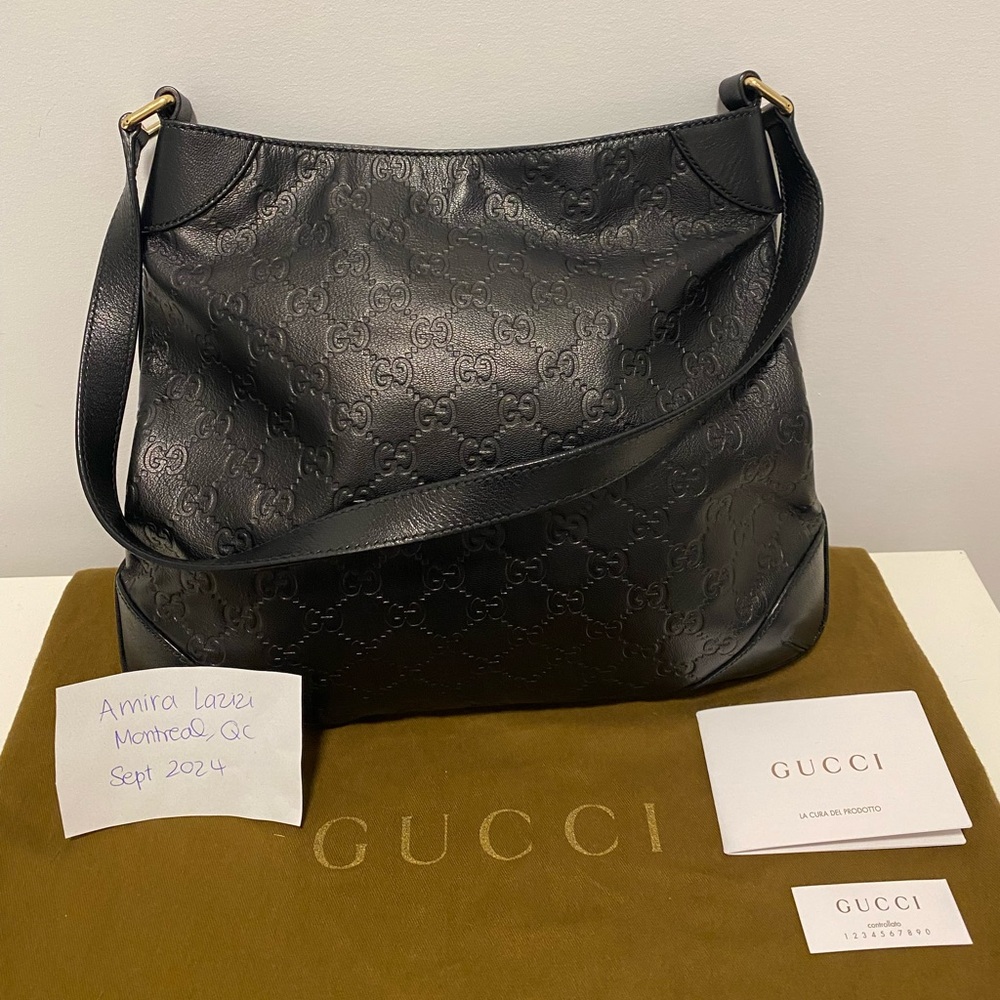 Gucci Hobo Guccissima Black Leather